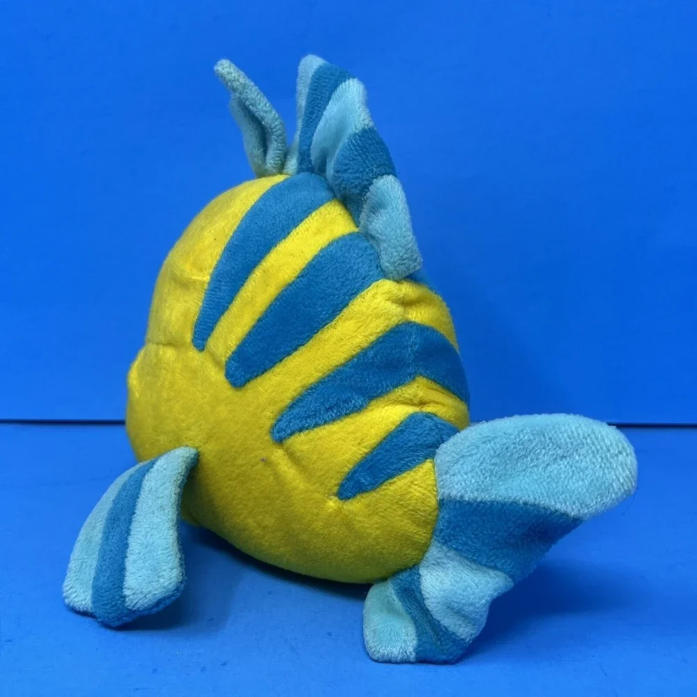 Vintage Little Mermaid Flounder Stuffed Plush Toy Walt Disney World Disneyland